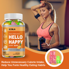 Hello Happy Gummies – Vitamin D & Saffron – Remain Optimistic Mood, Brain Health