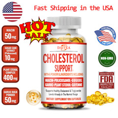Cholesterol Supplement – Support Heart Health & Lipid Control – 120 Capsules