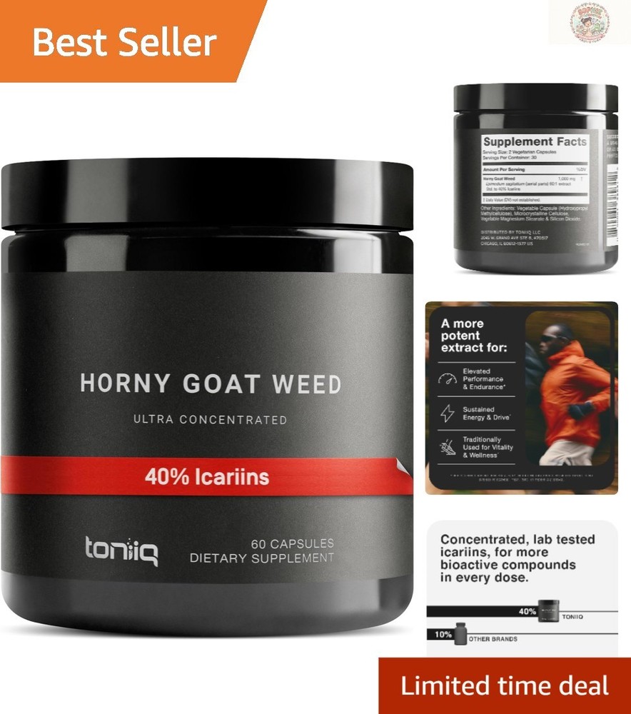 Super Strength Horny Goat Weed Capsules – 60 Count, Ultra Concentrated Formula