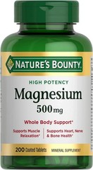 Nature’s Bounty Magnesium Supplements 500 Mg 200 Count (Pack of 1) Exp. 03/2028