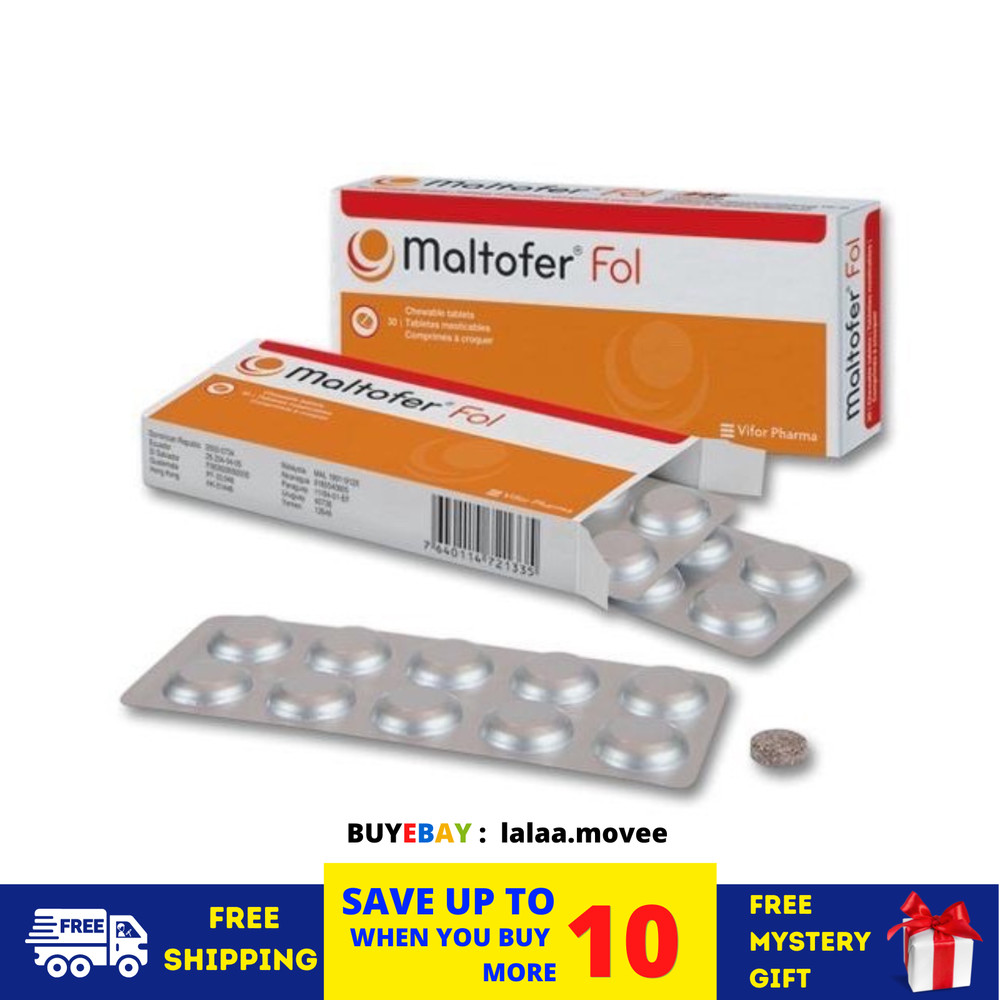 Maltofer Fol Chewable Tablets Iron Deficiency (30’s X 1 BOXES) Free Shipping