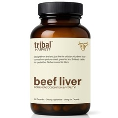 Tribal Harvest Grass Fed Beef Liver Capsules, 45-Day Supply, Key Nutrients fo…