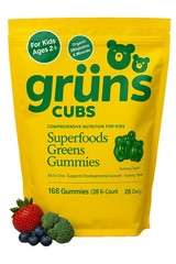 Gruns Cubs Superfoods Greens Gummies For Kids 28 Packs, 168 Gummies NEW IN BAG.