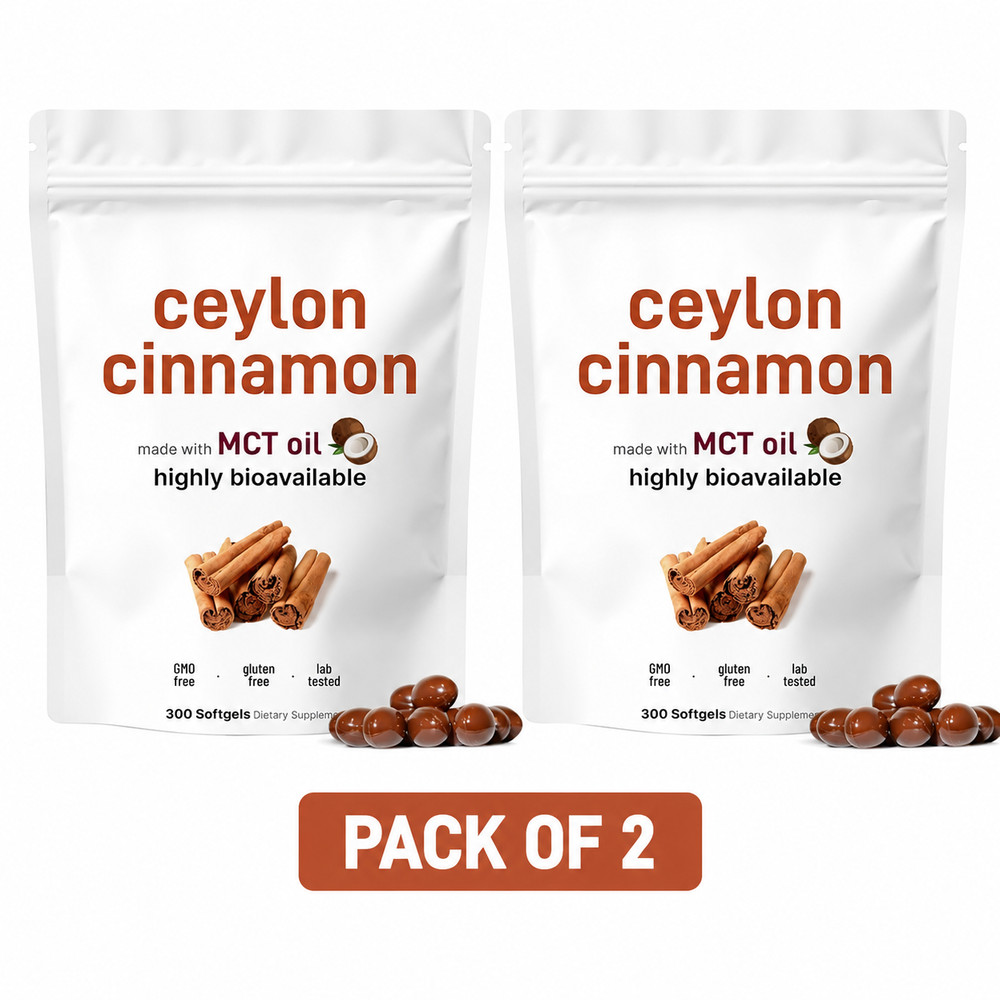 2 Pack Ceylon Cinnamon 7200mg 300 Softgels with MCT Oil Organic Joint Support