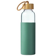 wangsdjy 21oz Glass Water Bottle with Silicone Sleeve & 21 Ounces, Green