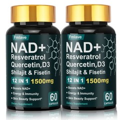 2x NAD + Supplement Trans-Resveratrol & Quercetin Energy Focus & Cellular Health