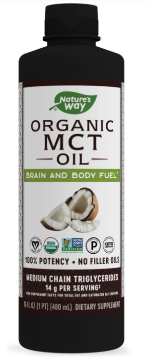 Nature’S Way Organic MCT Oil Coconut Non-Gmo Gluten-Free 14 G Mcts 16 FL Oz ….