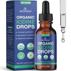 NOVEHA Organic Iodine Drops for Thyroid Health & 2 Fl Oz (Pack of 1)