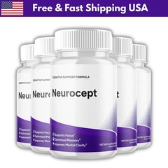 (5 Pack) Neurocept Nootropic All organic Formula Brain Supplement 60 Capsules US