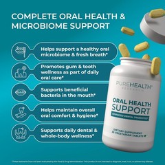 PUREHEALTH RESEARCH Oral Health Support Dental Probiotics Supplement for Fr…