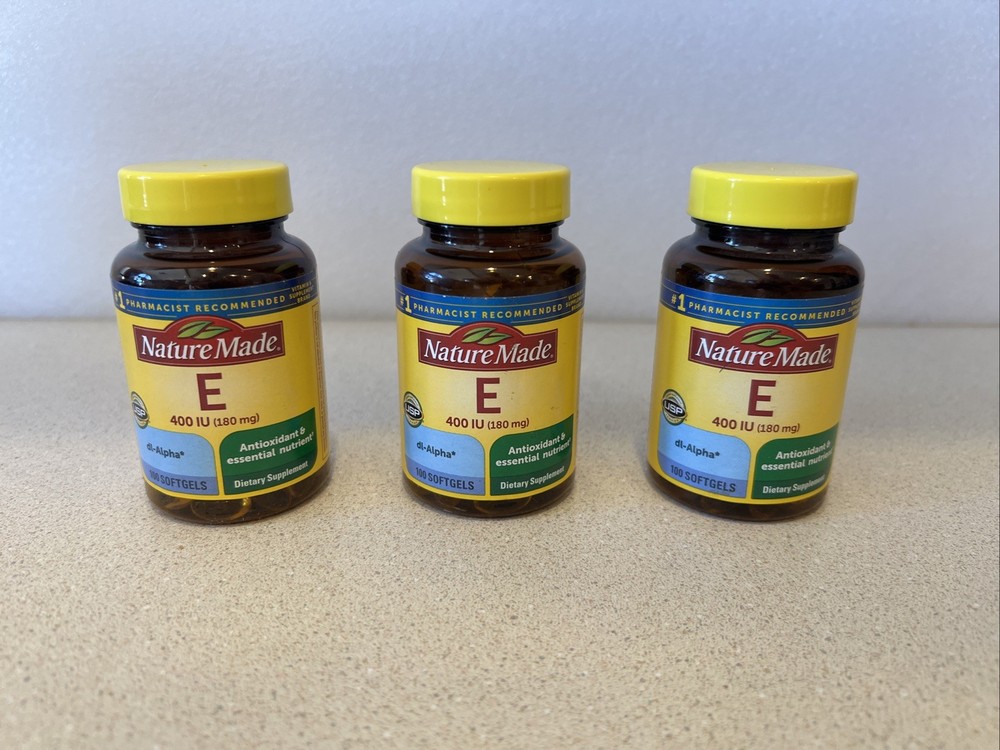 3 Nature Made Vitamin E 400 Iu (180 mg) Dietary Supplement 100 Softgels 5/2026