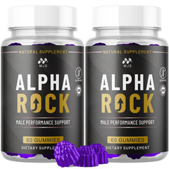 (2 Pack) Alpha Rock ACV Male Gummys Advance Male Support AlphaRock 120 Gummies