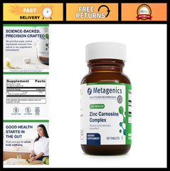 High Potency Zinc Carnosine Complex 60 Tablets | Supports Stomach Comfort, Immun
