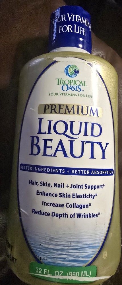 Tropical Oasis Liquid Beauty Nutritional Supplement 32 Fl Oz Hair Skin Nails