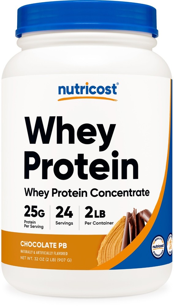 Nutricost Whey Protein Concentrate (Chocolate Peanut Butter) 2LBS – Gluten Free