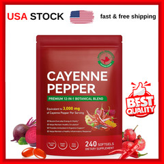 VivoNu Cayenne Pepper Softgels Supplement – 240 Capsules NEW FREE SHIP