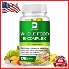 Vitamin B Complex Capsules B1,B2,B3,B5,B6,B7,B9,B12,Immune Support – 120Pills