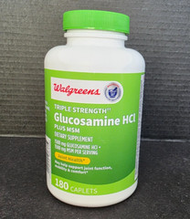 3x Walgreens Triple Strength Glucosamine HCI+MSM 180 Caplets Joint Health *8/25*