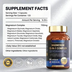 Magnesium 12-in-1 Complex 700mg 120 Capsules Dietary Supplement