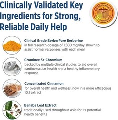 Doctors Preferred GlucoGold 90 Tabs with Berberine, Cinnamon & Chromium Support