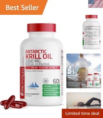 Pure Antarctic Krill Oil 2000 mg | Heavy Metal Tested Omega-3s for Heart Support