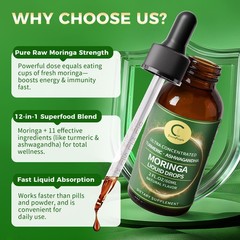 Moringa Oleifera Leaf Extract with Ashwagandha Drop Digestion Immunity Support