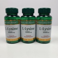 (3) Nature’s Bounty L-LYSINE 1000mg 60 Tablets – Supports Immune Health 5/2027