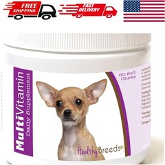 Made in USA Chihuahua Multi-Vitamin Soft Chews – Tasty 60 Count Bacon Treats