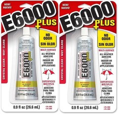 Eclectic Clear 0.9 Fl Oz E6000+Plus Multipurpose Adhesive – 0.9 oz (Pack of 2…