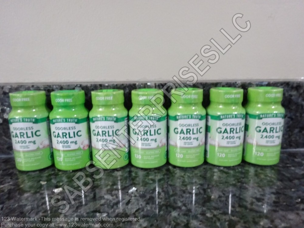 840 Nature’s Truth ODORLESS GARLIC 2400mg Quick Release Softgels 7 bottle of 120