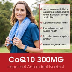 COQ 10 Coenzyme Q-10 300mg Heart Health Support, Increase Energy & Stamina 240pc