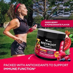 VitaUp Beet Root Gummies – Beetroot Supplement with CoQ10, Grape Seed, Vitami…