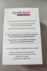Cysticlean 240mg PAC + D-Mannose 2g 30 Packets Urinary Health Exp 7/2027