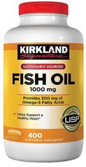 Kirkland Fish Oil 1000 mg., 400 Counts X 300mg Omega-3 Fatty Acids Per Serving