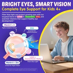 Kids Multivitamin Gummies + Iron, Kids Focus Gummies with Omega3, Brain Atten…