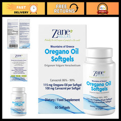 Extra Strength Oregano Oil Softgels – 100 mg Carvacrol, 60 Count, Greek Essentia