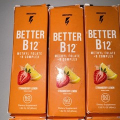 10 total Innosupps Better B12 Methyl Folate B Complex Strawberry Lemon 45ml
