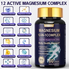3x Magnesium Complex, Natural Anti Anxiety, Stress Relief Supplement 700mg 180ct