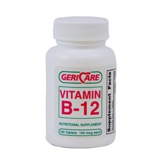 Geri-Care Vitamin B Tablet 100 mcg 856-01-HST 12 Bottles 100 per Bottle