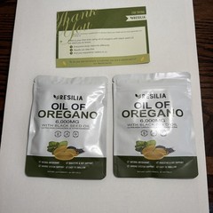 2 Pk Resilia Oil of Oregano 6000 mg with Black Seed Oil- 60 per bag- NEW SEALED