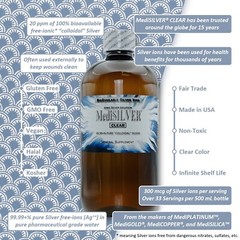 MediSILVER® CLEAR Immunity Support True Free-Ionic Silver Ag++ Nutrient: 1 Gal