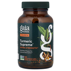 GAIA TUMERIC SUPREME EXTRA STRENGTH. 120 LIQUID PHYTO-CAPS. EXP 8/2027