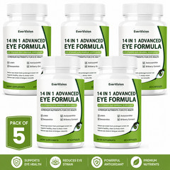 (5 Pack) Premium Evervision Vision Formula 14 Nutrient Blend Eye 300 Capsules US