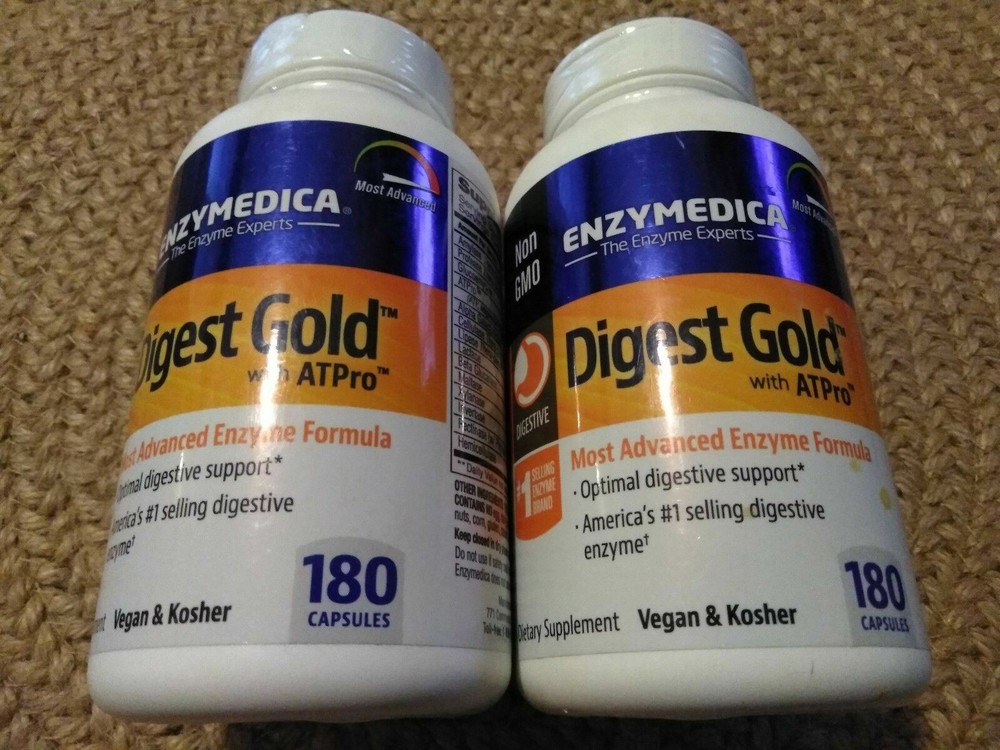 Lot 2 Enzymedica Digest Gold with ATPro, 360 Capsules total NEW