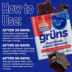 Grüns Limited Time Flavor Firecracker Sugar-Free Adult Greens – 240g/12 Servings