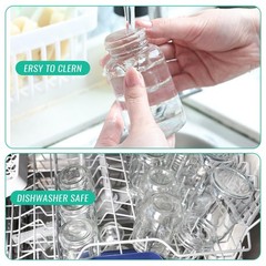 16 Pack 4 oz Glass Ginger Shots Bottles with Black Caps,Leakproof 4 oz Juice …