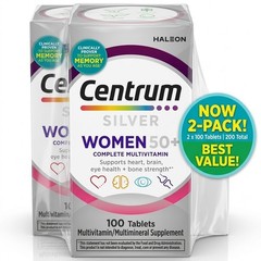 (2 Pack) Centrum Silver Womens 50 Plus Multivitamin With Vitamin B,C,D3 &E 100Ct