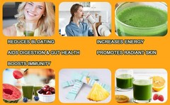 Super Greens Powder Reduce Bloat Digestive Health for Women 3 flavors-30 packets