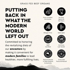 Ancestral Supplements Grass Fed Beef Organ Supplement, Boost metabolism-180 caps