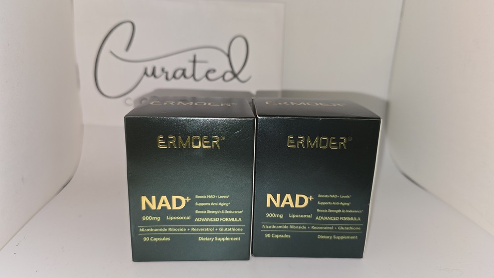 2 Pack Ermoer NAD+ 900mg NMN Nicotinamide Riboside Resveratrol 90 Ct Ea